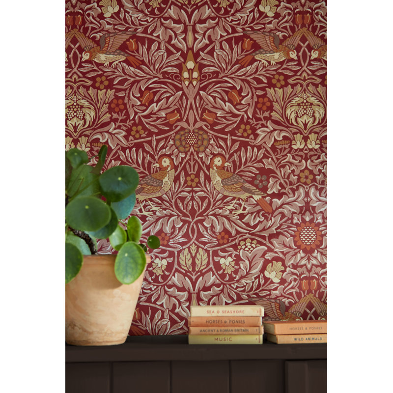 Bird Wallpaper, Madder/Weld