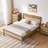 Boho Solid Wood Platform Bed Frame with Rattan Headboard and Footboard-2101495052
