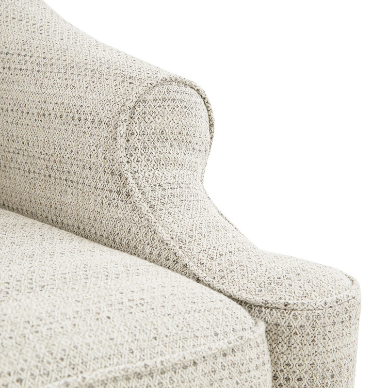 29,85 po Fauteuil oscillant large brun clair avec fauteuil en bois massif et coussin à 360 degrés