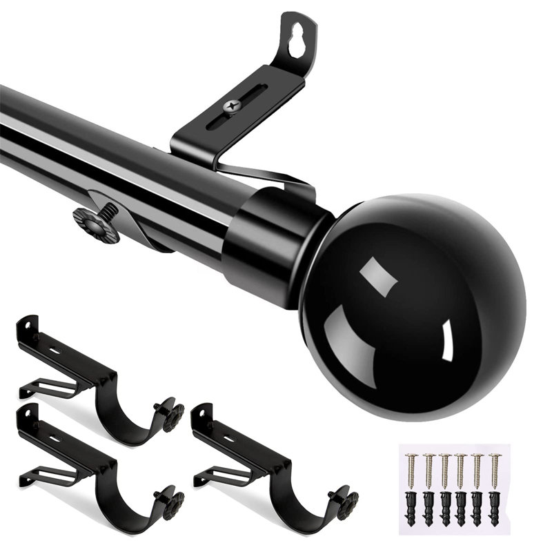 Matte Black Curtain Track/Rail, 44.5cm H x 12cm W x 10cm D