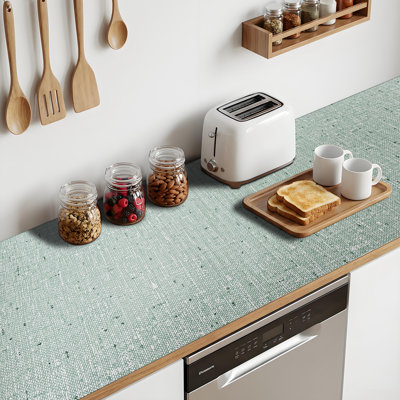 Shelf Liner,Non-Adhesive Non-Slip Cabinet Liners,Drawers Liners,Green Speckled,18"W x 96"L