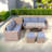 6-piece All Weather Pe Rattan Sofa Set With Adjustable Seat, Storage Box, Removable Covers And Tempered Glass Top Table