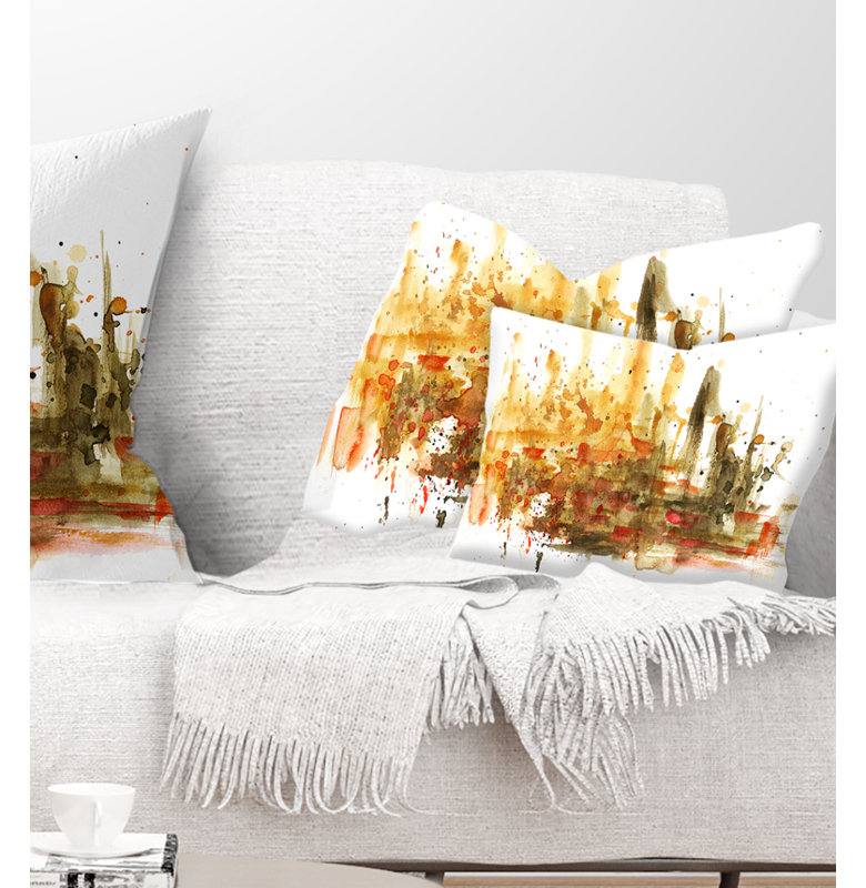 Abstract Composition Art - Abstract Printed Pillow