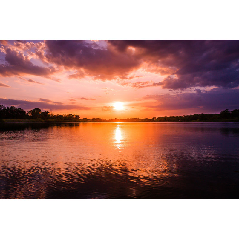 Aderyn, magnifique lac au coucher du soleil - impression, H 8 po x l 12 po