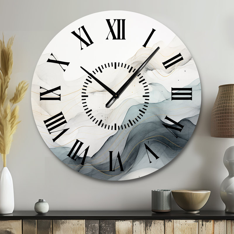 Horloge murale bleue et grise II, Grand