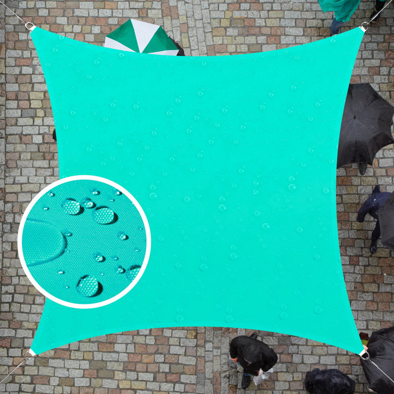 Amgo Square Waterproof Sun Shade Sail, 14 ft. x 14 ft., Turquoise