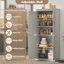 70 po H, armoire de rangement autoportante avec portes et tablettes réglables-1615182773