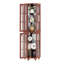 Vitrine de coin en bois massif avec tablettes réglables en verre et 4 lumières-120258903