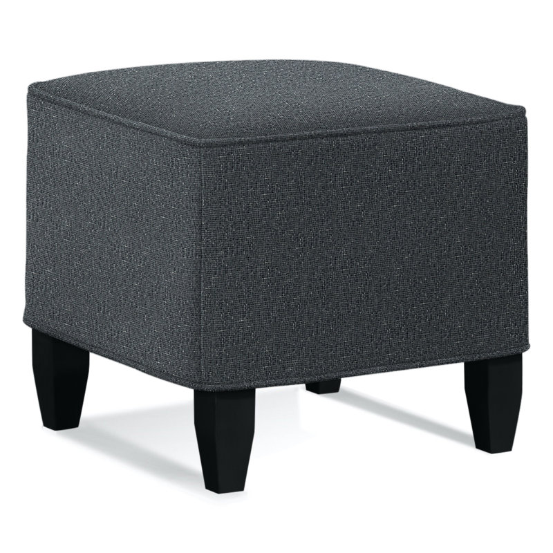 Brooklyn Square Ottoman, Basic Navy 100% Polyester, Black