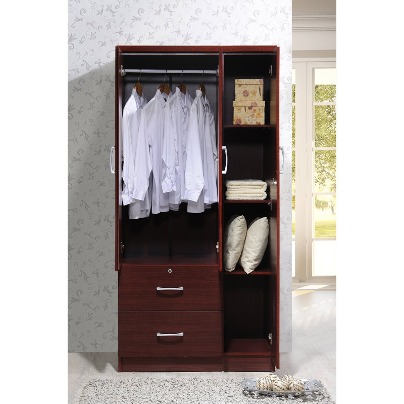 Armoire 3 portes Blankenship, Acajou