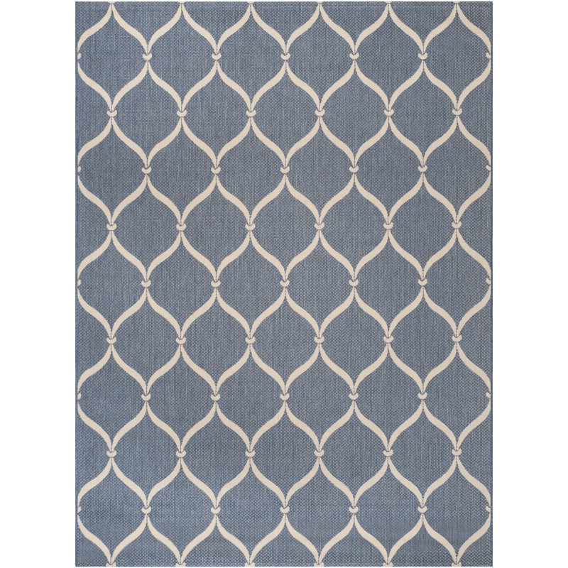 Tapis bleu / beige Kusilvak Palmetto, Rectangle 8 pi x 11 pi