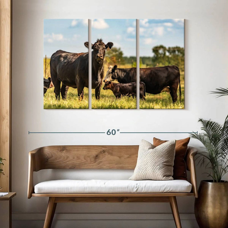 Brampt Grazing Angus Cows, 32" H x 50" W