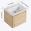 Meuble-lavabo mural avec lavabo et porte à fermeture en douceur