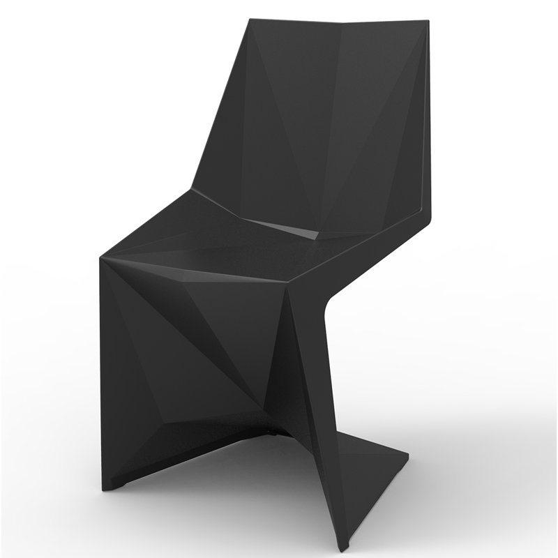 Voxel Stacking Patio Dining Chair, Black