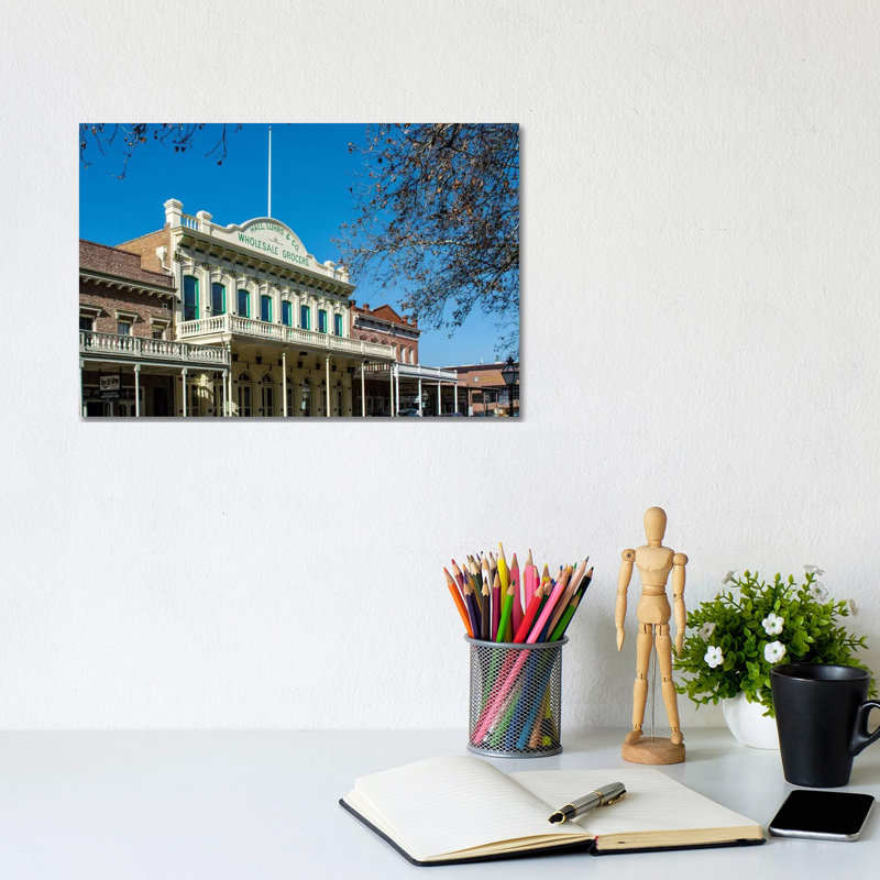 Old Sacramento Historic District I Sacramento California 1 Piece Wrapped Canvas Wall Art, 20.32 cm H x 30.48 cm W