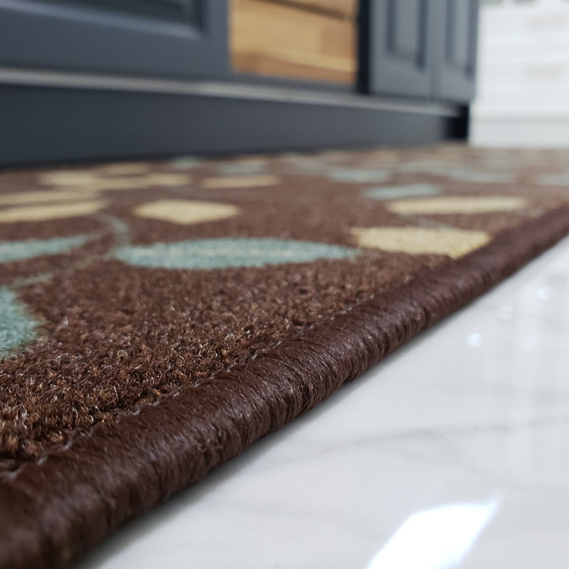 Tapis floral brun / bleu Arroya, Rectangle 5 pi x 6 pi 6 po
