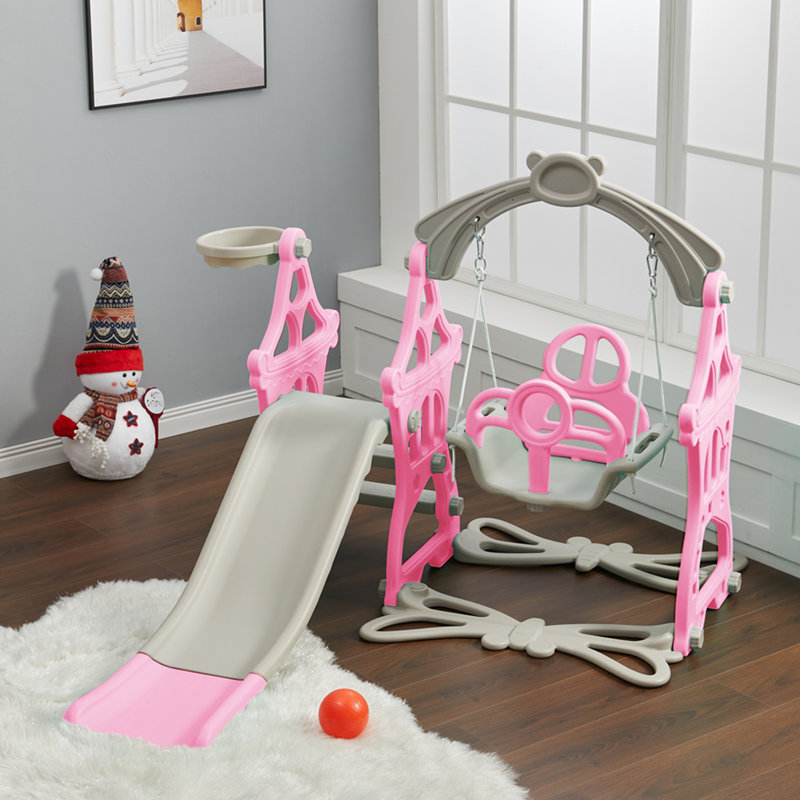 Harriet Bee Indoor Slide, Pink/Grey