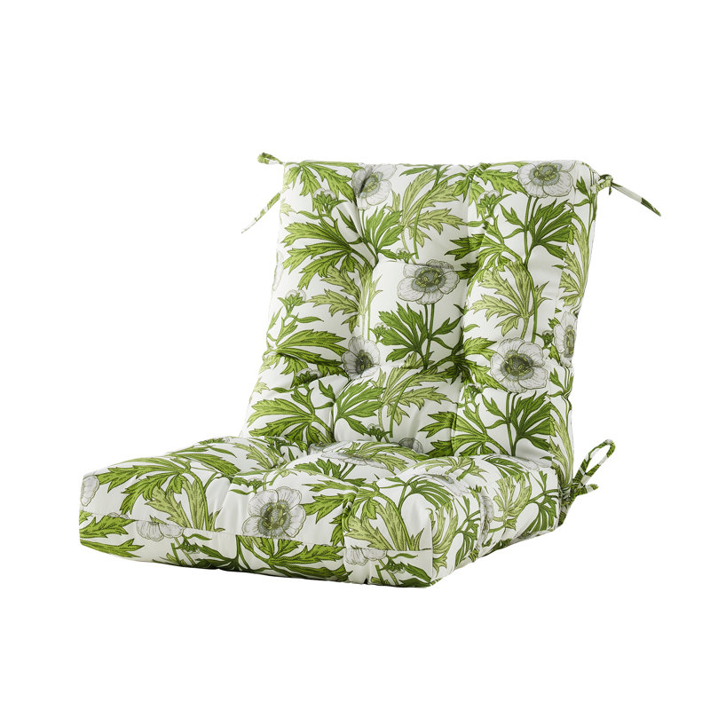 Seat/Back Outdoor Chair Cushion,Patio Chair Cushion With Tie,Tufted Replacement For Patio Furniture,20X20x4,1 Count