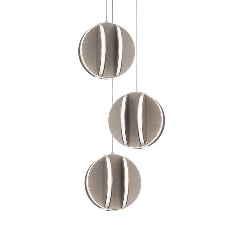 Carillion 3 - Light LED Pendant, Brushed Nickel