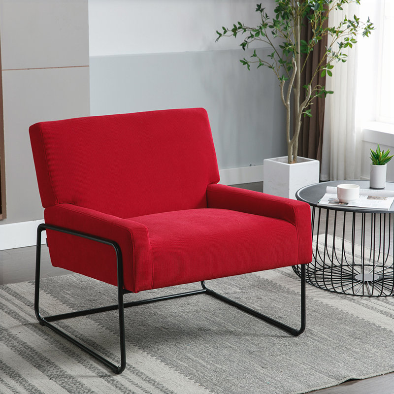 Fauteuil l 27,95 po Lopardo, Polyester à 100 % rouge