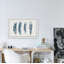 «Blue Striped Feathers II», reproduction encadrée-191985708