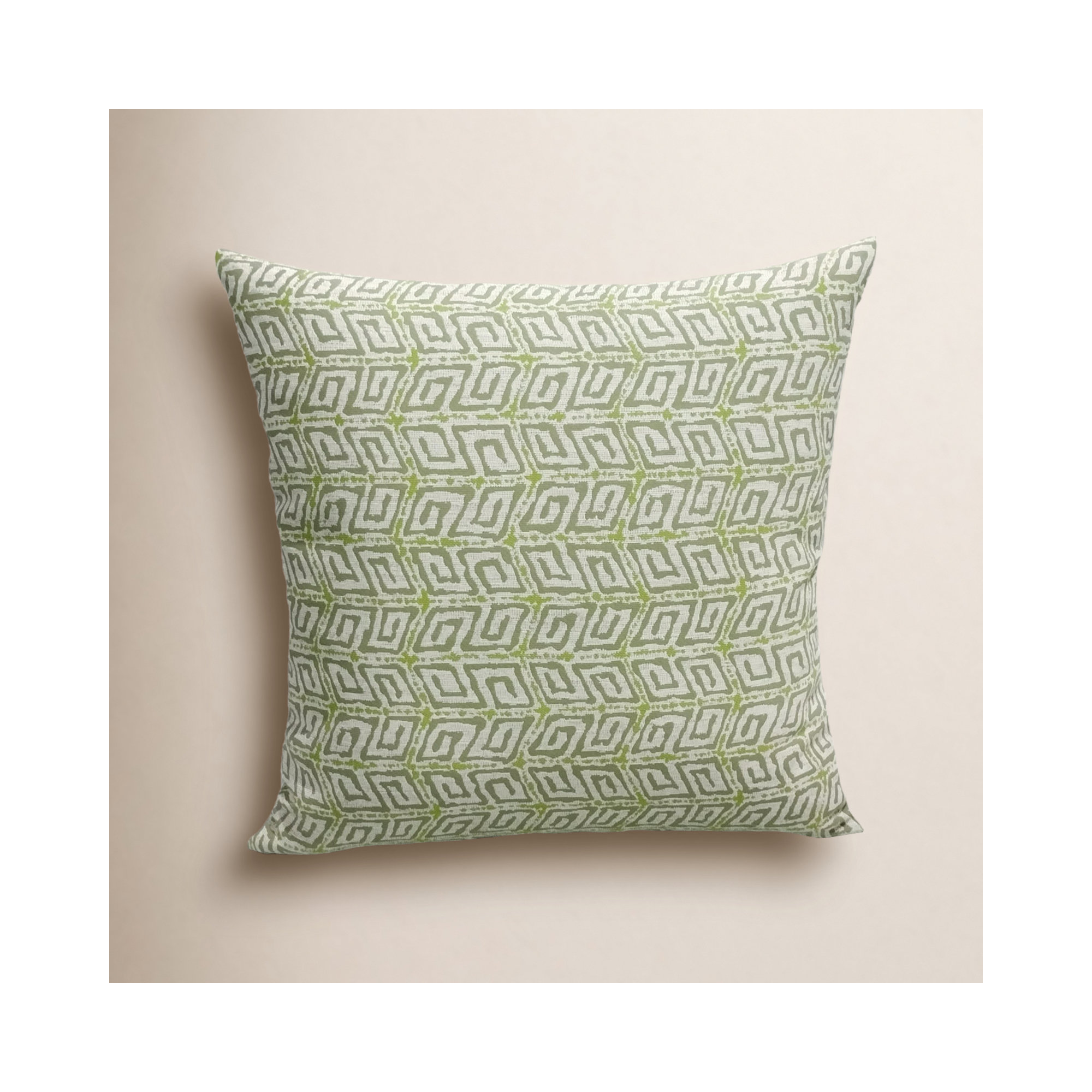 Liza Pillow Cover & Insert Square in Green/White, 20" x 20"