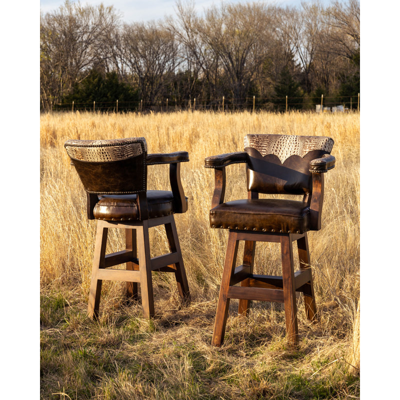 Swivel Upholstered Counter Stool with Solid Wood Frame, Counter Stool (26” Seat Height)