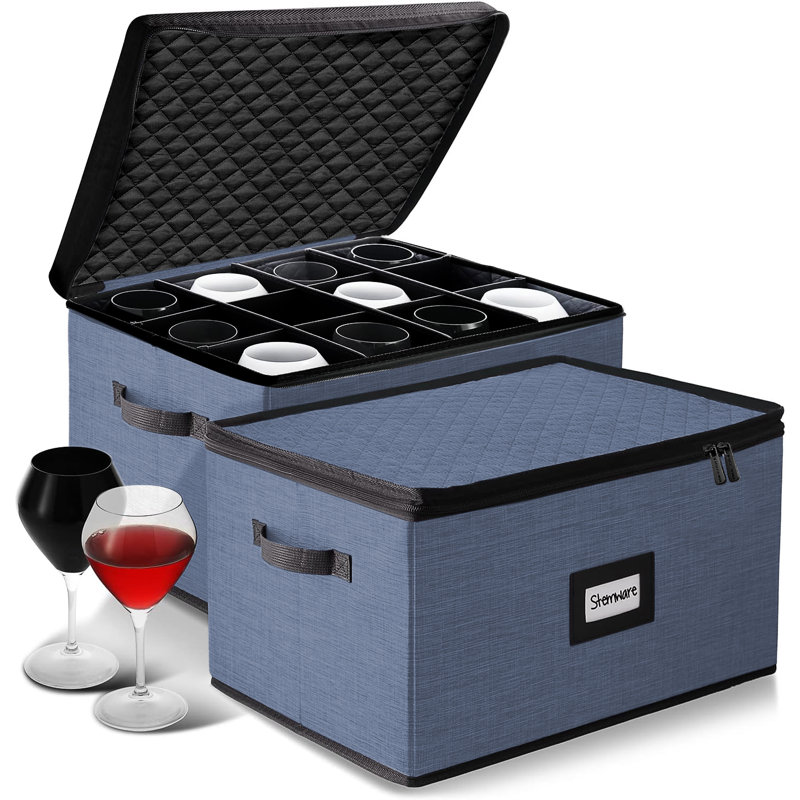 Dinnerware Storage, Blue, Pack of 2