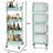 4 Tier Foldable Rolling Cart, Metal Utility Cart with Lockable Wheels, Folding Storage Trolley-114037336