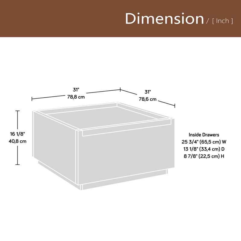 Table basse avec tiroirs pleine extension