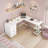 Techni Mobili L-Shape Home Office Two-Tone Desk With Storage-102062718
