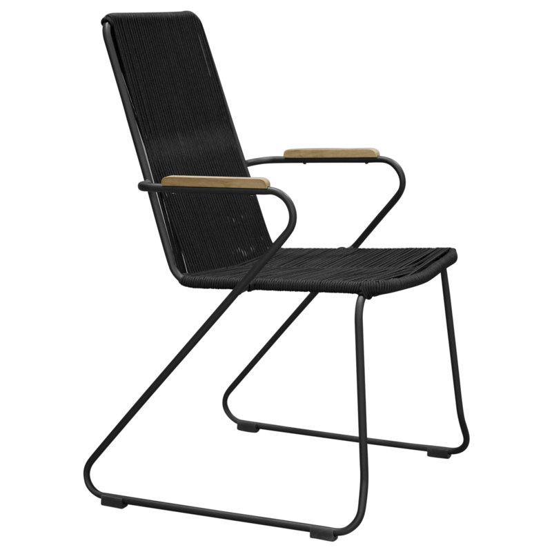 Hyeon Stackable Outdoor Patio Dining Armchair with Cushion