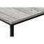 Table contemporaine à 3 tablettes avec stratifié gris et magnétisme en métal noir