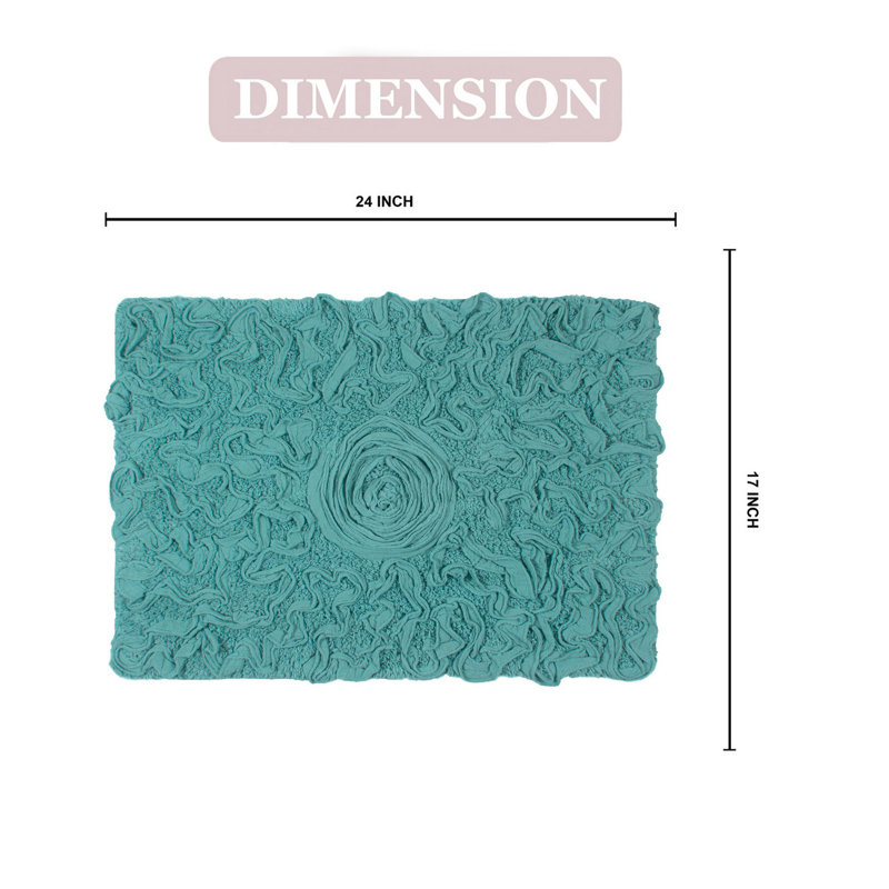 Tapis pour salle de bain Schoenberger, L 24 po x l 17 po, Turquoise