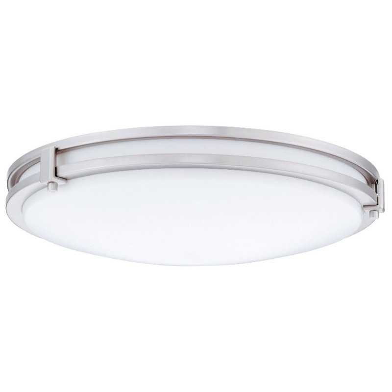 Plafonnier encastré simple 16 po Saturn, Nickel brossé, 4 000 K
