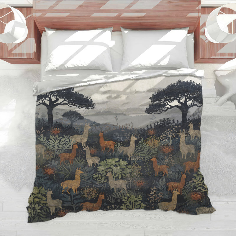 Édredon lamas dans la forêt, Queen