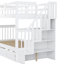 Lit superposé Twintwin avec lit gigogne et escalier de construction blanche - intérieur spacieux-1594991991