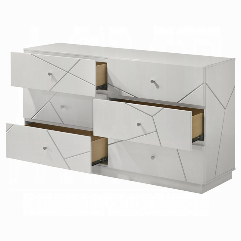 Commode ultramoderne avec 6 tiroirs et lignes en relief