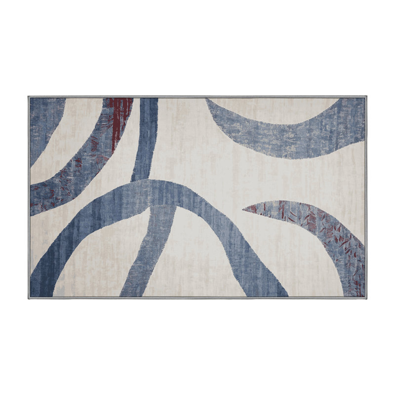Tapis gris lavable à la machine, Rectangle 4' x 6'