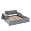 Lit tapissier à la terre, lit mère et enfant avec bureau de chevet et petit tabouret rond-548502929-548502942