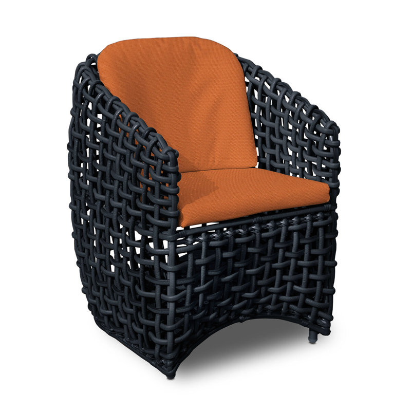 Dynasty Outdoor Dining Armchair, Black Mushroom, Canvas Tuscan Sunbrella® Canvas
