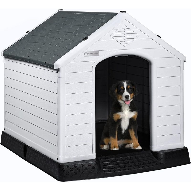 Niche pour chien en plastique Aunyae, Gris, 37.4" H x 35" W x 38.9" D