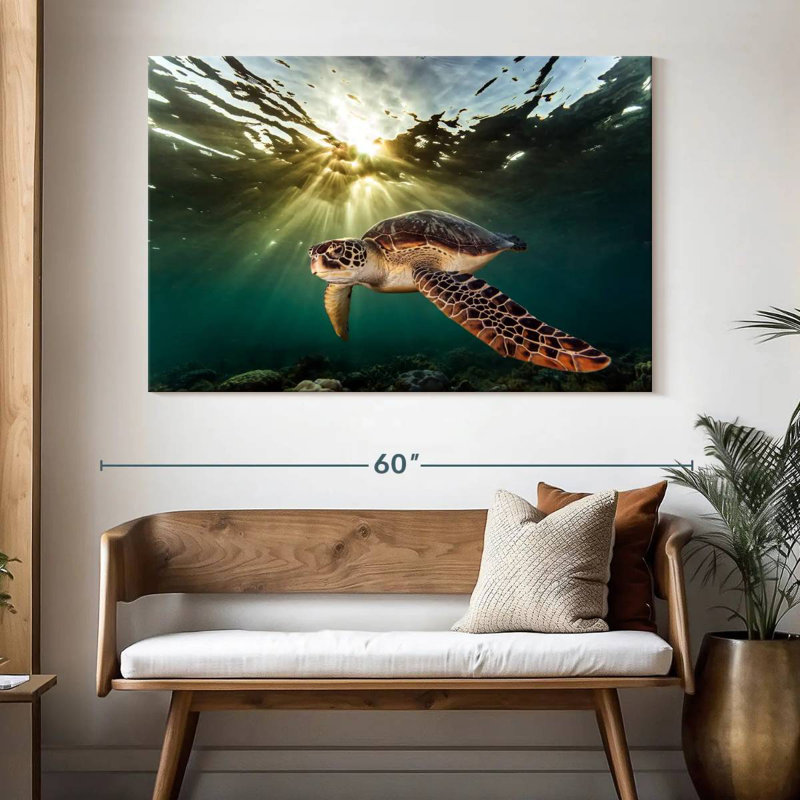 Brampt Philippine Green Turtle, 34" H x 51" W