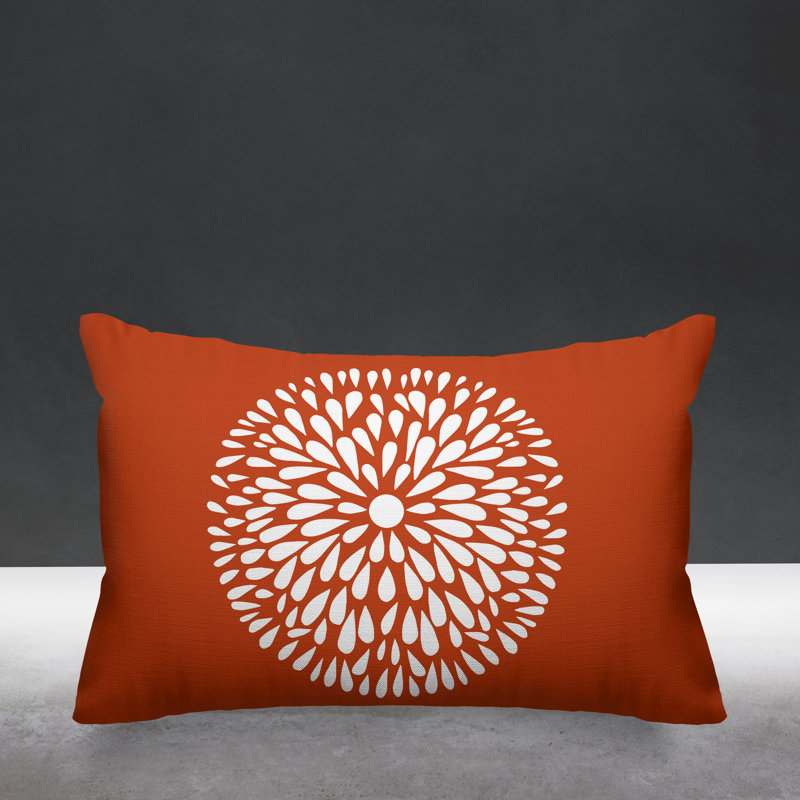 Coussin Pheobe, 14 po x 20 po, Orange brûlé, Rectangle