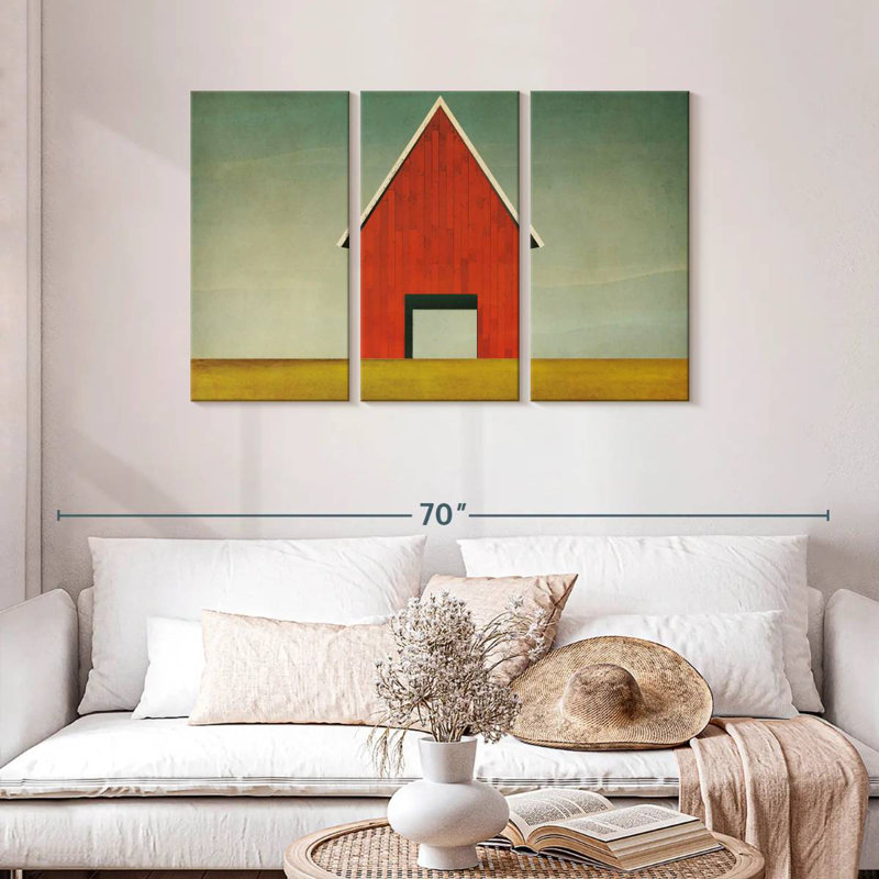 Lilie Rustic Red Barn Summer, 28" H x 45" W