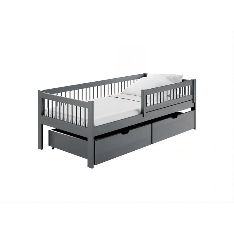 Bed Frame with Mattress, Graphite