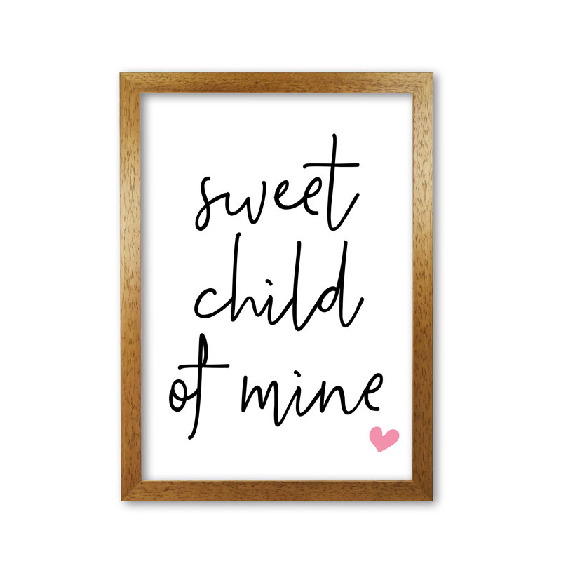 Sweet Child Of Mine - Print, 85 cm H x 60 cm W x 5 cm D, Honey Oak Frame