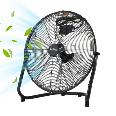 Ventilateur de plancher Velocity, ventilateur industriel en métal robuste de 3 300 pi³ / min avec 3 vitesses, inclinaison réglable à 360 ° et poignée de transport, refroidissement portatif pour le garage, l'atelier, la salle de sport, le commercial et la maison