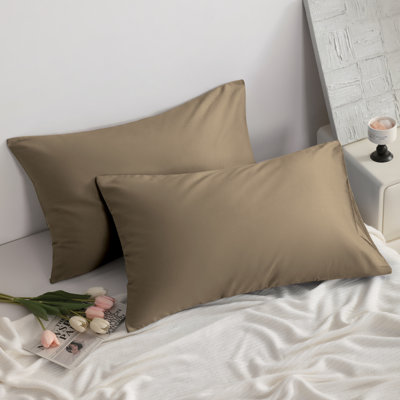 Taies d'oreiller en coton doux et respirant avec fermeture à enveloppe, housses de coussins de chambre à coucher confortables toutes saisons, paquet de 2