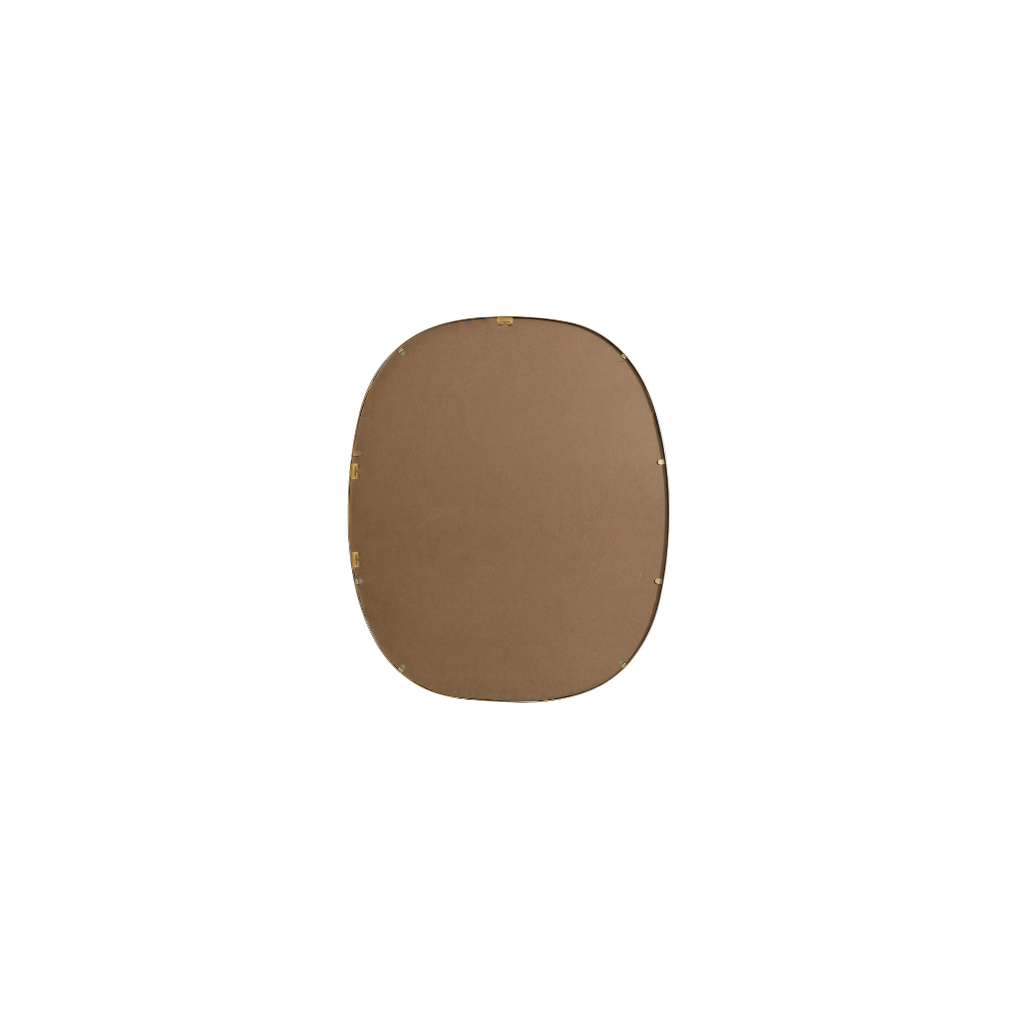 Sabine Metal Curved Oval Wall Mirror, 36" x 30", Brass
